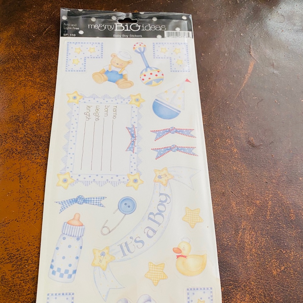 Me & My Big Ideas Bay Boy 👦 Stickers NWT
